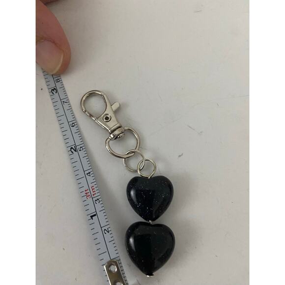 Blue sandstone, heart, purse, charm - Picture 3 of 3